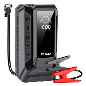 AMIO 4-u-1 startni uređaj, booster, power bank, kompresor, LED svjetiljka, 12V 12Ah 1600A, -04677