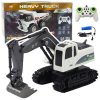 Bager na daljinsko upravljanje LEAN TOYS RC, gusjeničar, bijeli 1:24