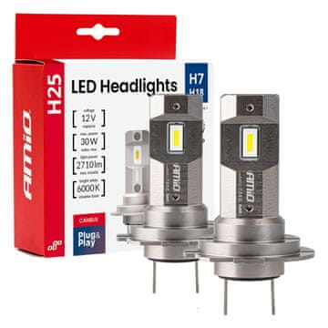 slomart Auto LED žarulje AMiO H25 H7/H18 CANBUS 12V 30W