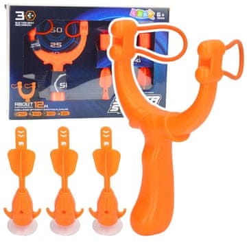 slomart LEAN TOYS set za gađanje, praćka sa vakuumskim strelicama, 3 kom
