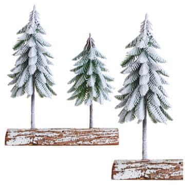 Božićna kompozicija - ukras za drvce na deblu prekrivenom snijegom 34 x 28 cm