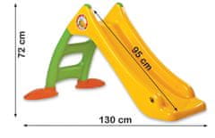 Adorex Vrtni tobogan za djecu s ljestvama s 3 stepenice, zeleno-žuti, 75 cm, 424