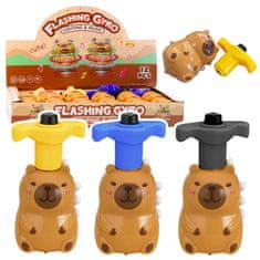 slomart Interaktivna kapibara vrtenje LEAN TOYS s LED svjetlima i melodijama (12,5 cm)