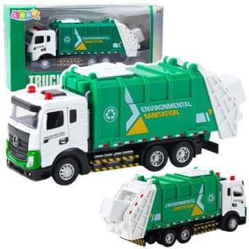 slomart Lean Toys kamion smećar za djecu, zeleni, sa svjetlom i zvukom