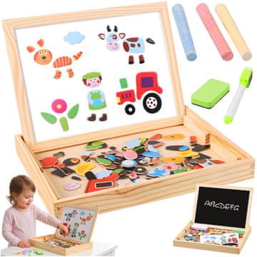 slomart Kruzzel dvostrana edukacijska ploča s magnetima i flomasterom