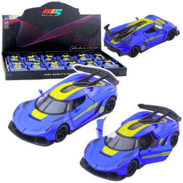 slomart Sportski automobil, metalni, s povlačenjem unatrag, LEAN TOYS, Plavi, 1:32