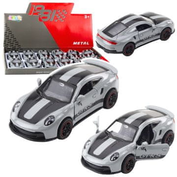slomart Trkaći automobil GTRS, metalni, s povlačenjem unatrag, LEAN TOYS, Sivi, 1:43