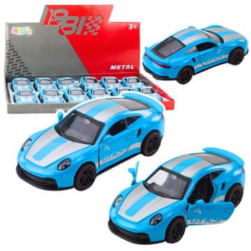 slomart Trkaći automobil GTRS, metalni, s povlačenjem unatrag, LEAN TOYS, Plavi, 1:43