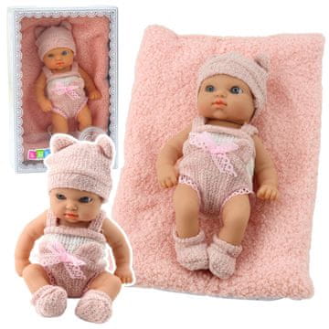 slomart Lutka beba s dekicom (roza-bijela odjeća, 18 cm)
