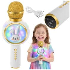 Izoxis Izoxis 27047 bežični dječji karaoke mikrofon s Bluetoothom i RGB osvjetljenjem, bijeli