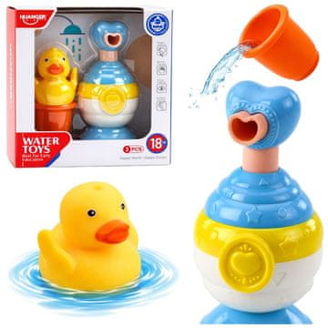 slomart Set igračaka za kupanje LEAN TOYS Patkica, dozator sapuna, šalica, plava