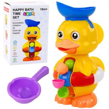 slomart Interaktivna igračka za kupanje LEAN TOYS Patka s vrtuljkom, usisavači, žličica