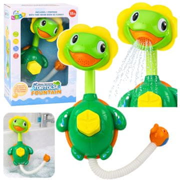 slomart Igračka za kupanje LEAN TOYS Kornjača s ribicom, fontana, tuš, usisavači