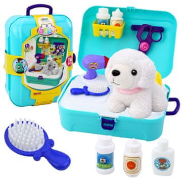 slomart LEAN TOYS Salon za uljepšavanje ljubimaca, kofer/ruksak, 16 komada