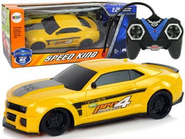 slomart Sportski auto na daljinsko upravljanje 1:24, trkaći, žuti, zatamnjena stakla