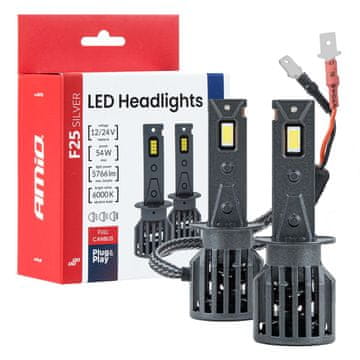 slomart Auto LED žarulje AMiO F25 Silver Full Canbus H1 54W