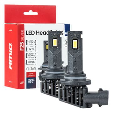 slomart Auto LED žarulje AMiO F25 Silver Full Canbus HB3 (9005) 52W