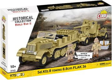slomart COBI KLOCKI Sd.Kfz.8 Towing 8.8 cm Flak 36, 975 kocki