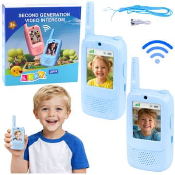 slomart Dječji Walkie Talkie s Video Pozivom, Kamerom, Plavi - LEAN TOYS