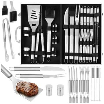 slomart Kaminer Set za roštilj 26-dijelni inox s ALU kovčegom