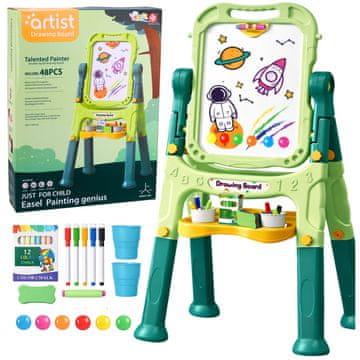 slomart Lean Toys Dvostrana magnetska ploča - kredna i bijela (48 el.)