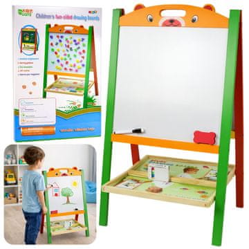 slomart LEAN TOYS Dvostrana magnetna ploča 2u1, kredna, s flomasterom, slovima i brojevima