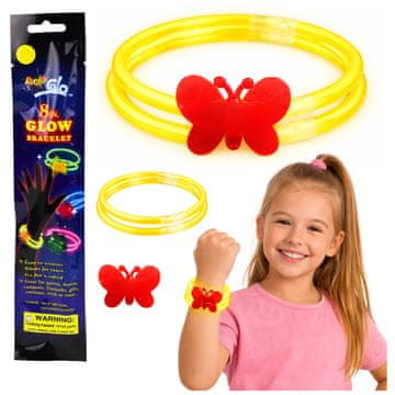 slomart Dvostruka narukvica s leptirom Glow Stick, koja svijetli u mraku