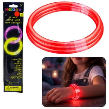 slomart Trostruka fluorescentna narukvica Glow Stick, koja svijetli u mraku