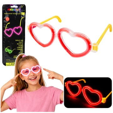 slomart Naočale Srca Glow Stick Crvene, koje svijetle u mraku