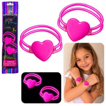 slomart Dvostruke narukvice sa srcem Glow Stick, koje svijetle u mraku