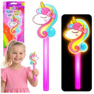 slomart Čarobni štapić s jednorogom, svjetleći u mraku LEAN TOYS