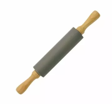 slomart KING Hoff valjak za tijesto, silikon-drvo, siva, 39,5 cm