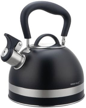 slomart KING Hoff Kuhalo za vodu sa zviždaljkom, 1.8 L, nehrđajući čelik, crna