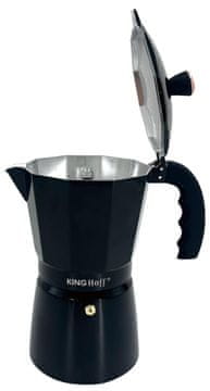 slomart Aparat za kavu espresso KING Hoff KH-1883, 6 šalica, aluminij, crna/rose gold