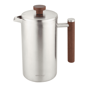 slomart KING Hoff French press, 1l, dvostruka stijenka, drvena drška