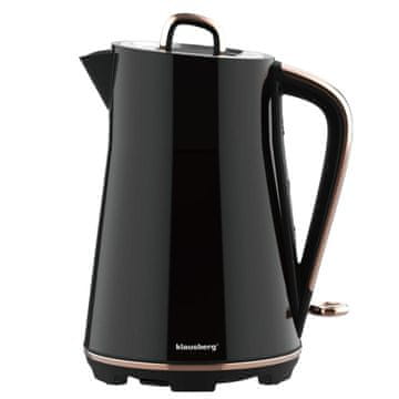 slomart Klausberg KB-9015 električni kuhalo, nehrđajući čelik, 1,7l, 1850-2200W, crni