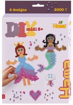 slomart Hama kutija za vješanje - princeza i sirena, 2000 perlica