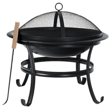 slomart Klausberg KB-2030 vrtno ložište s pokerom i roštiljem, 54,5 cm, crno