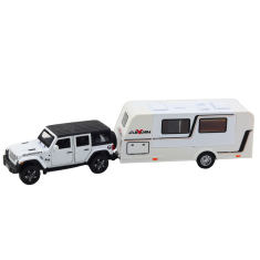Set za terenski automobil, kamper, metalna svjetla, zvukovi, bijela 1:32