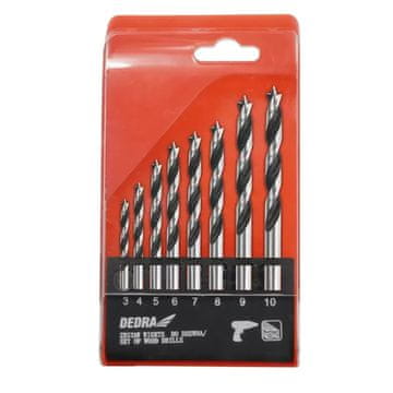 slomart Dedra Set 8 svrdla za drvo (3-10mm)