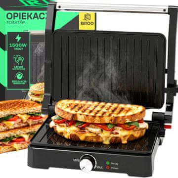 slomart RTO Grill za sendviče Panini, sklopivi, XXL, 1500W, OR1332