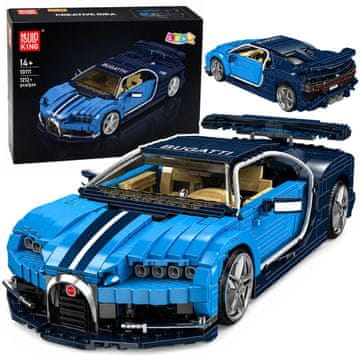 slomart LEAN TOYS Građevne Kocke Sportski Auto Bugatti, Plavi, 1212 kom.