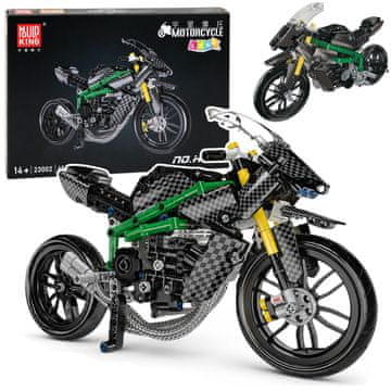 slomart LEAN TOYS Građevni blokovi: Trkaći motocikl, crni, 656 el.