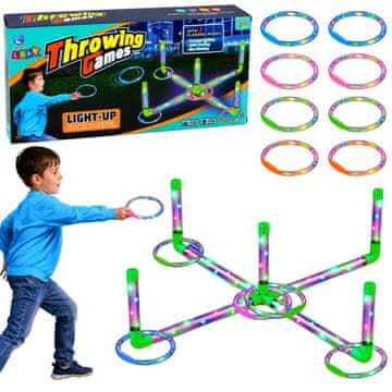 slomart Igra Lean Toys Ringo LED obruči - bacanje u metu, 3 načina svjetla
