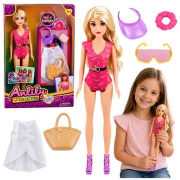 slomart LEAN TOYS Lutka Anlily Plażowiczka s dodacima za plažu