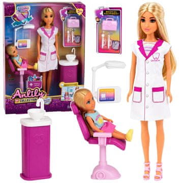slomart Lutka Anlily Doktorica stomatologinja sa stomatološkom ordinacijom, LEAN TOYS