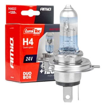 slomart Auto H4 žarulje AMiO LumiTec, 24V, 75/70W, +120% svjetla, 2 kom