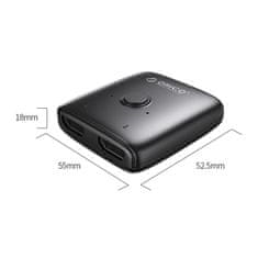 Orico AS2-A1 dvosmjerni HDMI switch 4K, crni