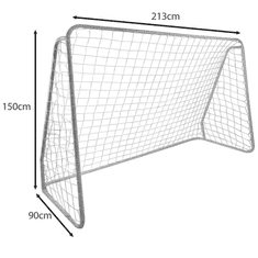 Trizand mreža za nogometni gol, 213x150x90 cm, bijela