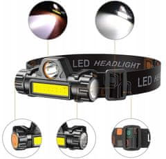 Verkgroup naglavna punjiva LED svjetiljka, COB + XPE, 4-u-1